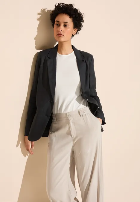 Blazer en lin long Black