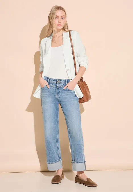 Long Leinenblazer off white