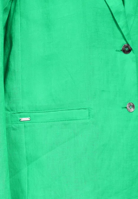 Long Leinenblazer soft grass green