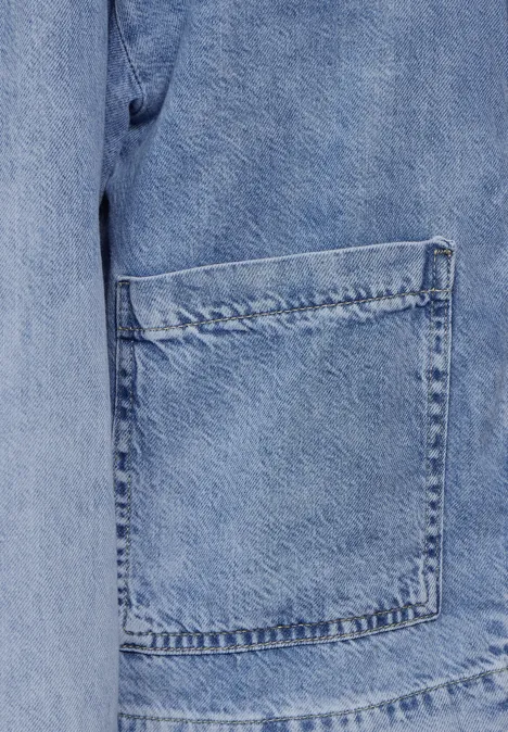 Lyocell jeansjasje light blue authentic wash