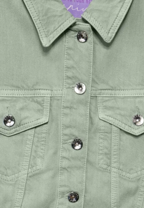 Kurze Jeansjacke Moss Green Heavy Washed