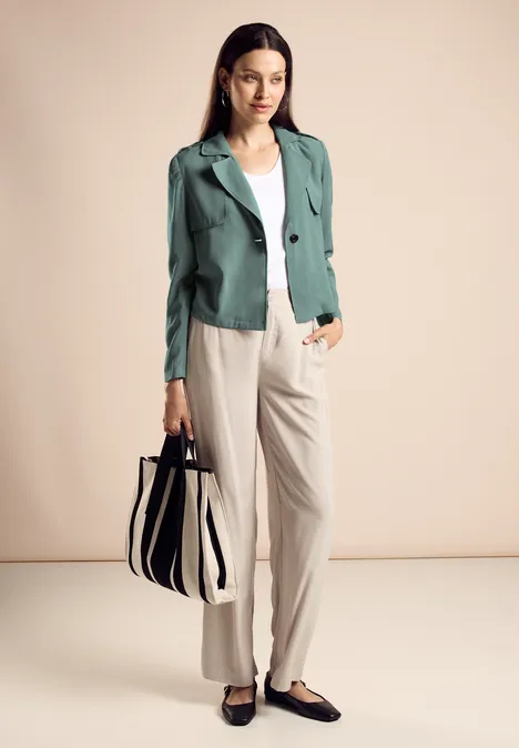 Kurzer Trenchcoat seafoam green