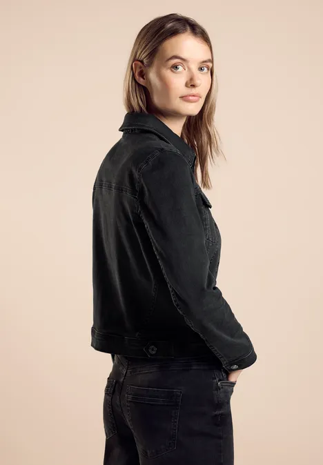 Jeansjacke im Washed-Look black washed