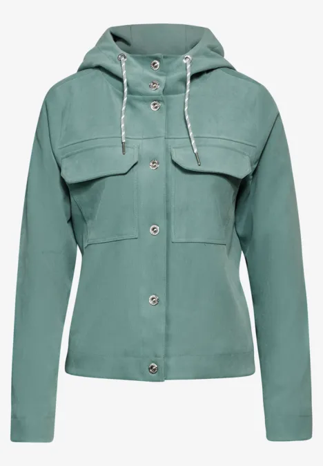 Kurze Jacke mit Kapuze seafoam green