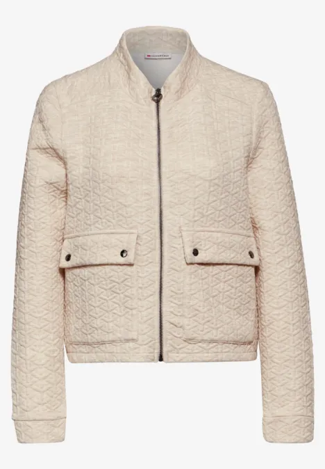 Kurze Strukturjacke smooth sand beige