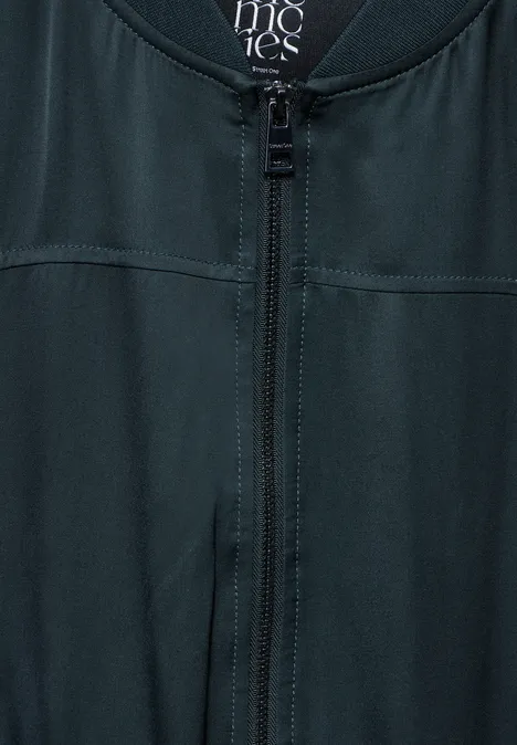 Satin-Blouson hunter green