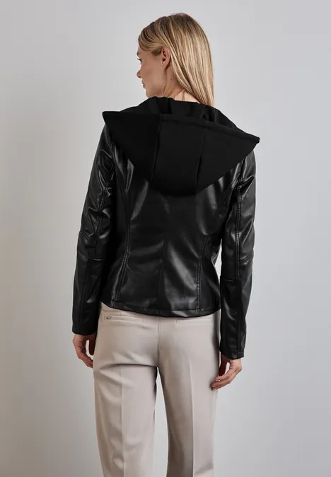 Jacke in Leder-Optik Black