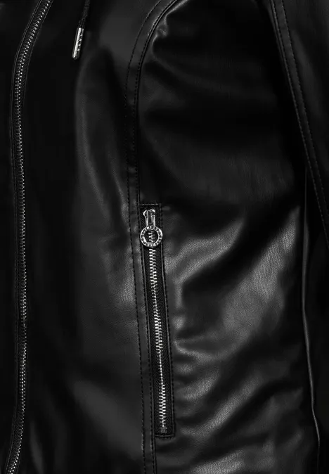 Jacke in Leder-Optik Black