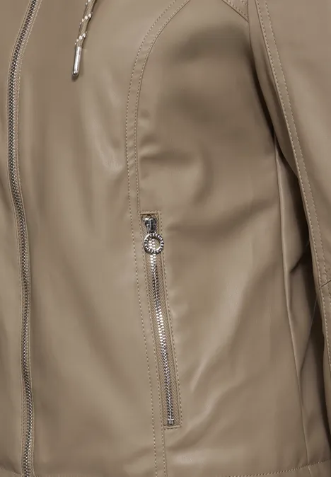 Jacke in Leder-Optik rich mocha