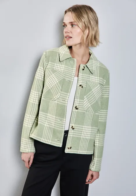 Karierte Jacke light mint green