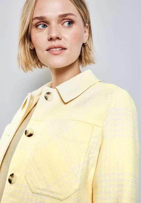 Karierte Jacke vanilla yellow