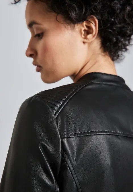 Leder-Look Jacke Black