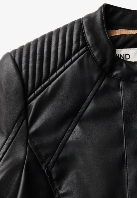 Leder-Look Jacke Black