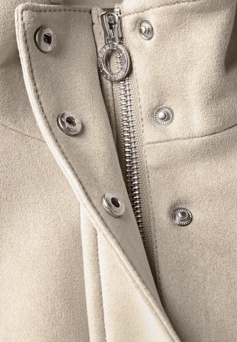 Kurze Velours-Jacke pearly sand