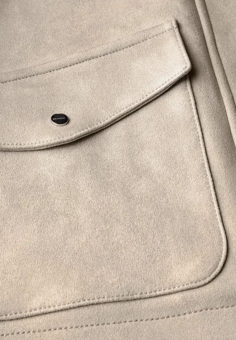 Kurze Velours-Jacke pearly sand