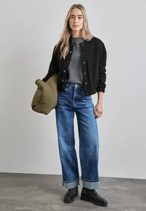 Blouson mit Knopfleise whale tail grey melange