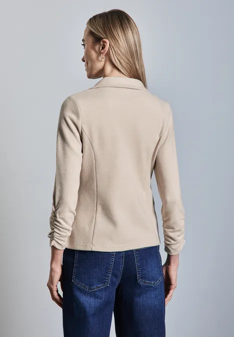 Blazer mit Raffung sheer beige mel.