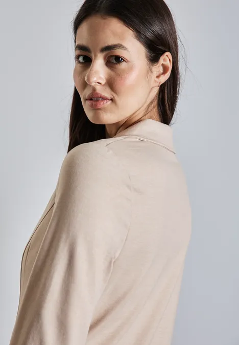 Basic Blazer sheer beige mel.