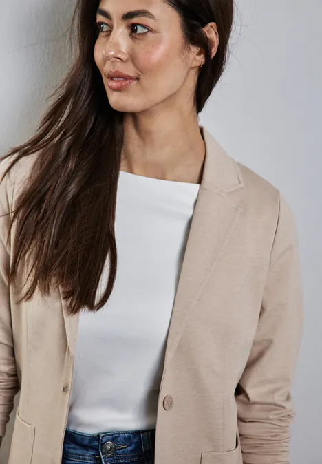 Basic Blazer sheer beige mel.