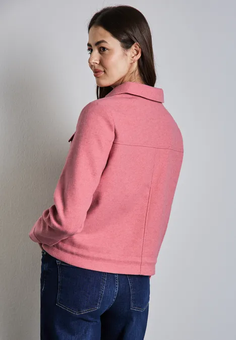 Veste en aspect laine sugar coral mel.