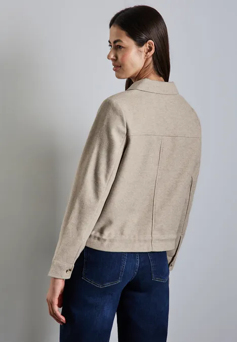 Jacke in Wolloptik honey sand mel.