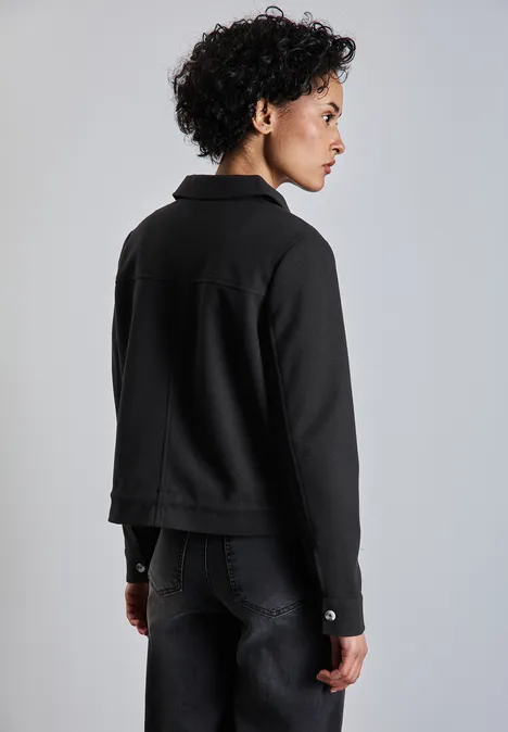Veste en aspect laine Black