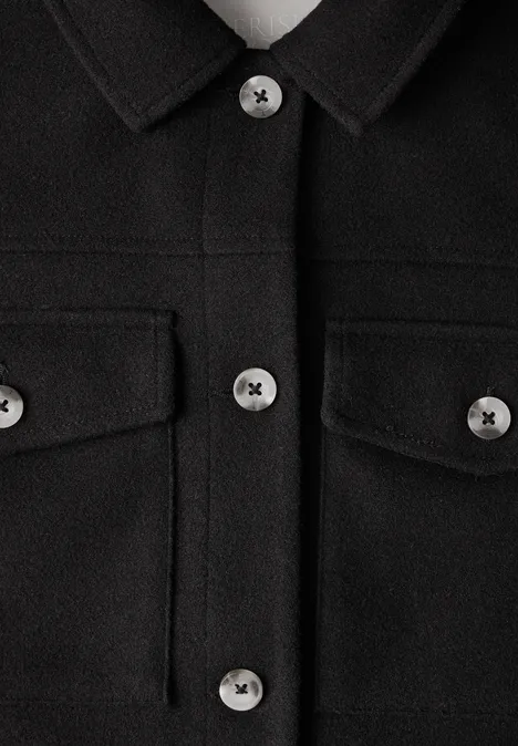 Veste en aspect laine Black