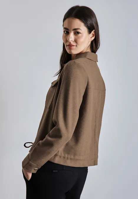 Veste en aspect laine rocky brown