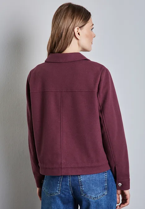 Veste en aspect laine mulberry red