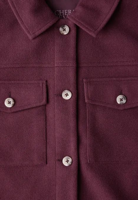 Veste en aspect laine mulberry red