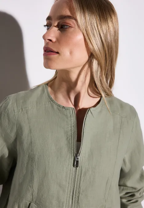 Kurzer Blouson pale mud green
