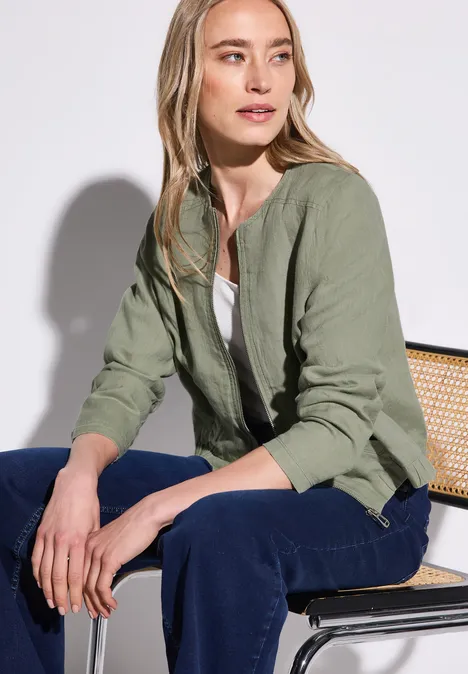 Kurzer Blouson pale mud green