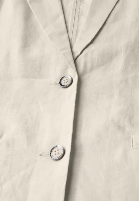 Lange linnen blazer moonstone sand
