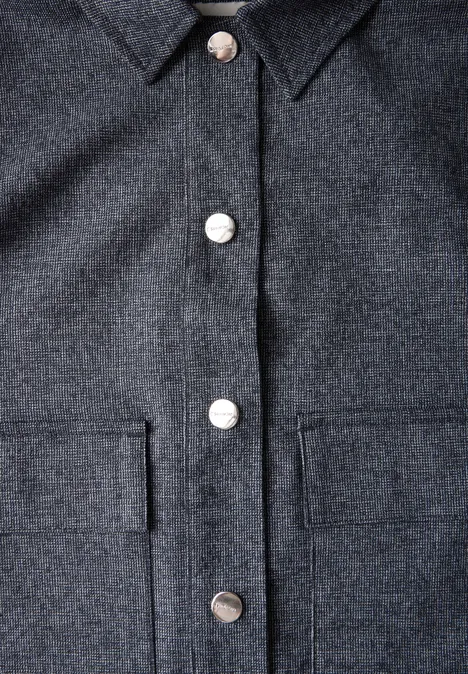 Cropped Melange-Look Jacke deep tint blue
