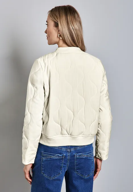 Blouson met doorgestikt patroon soft beige