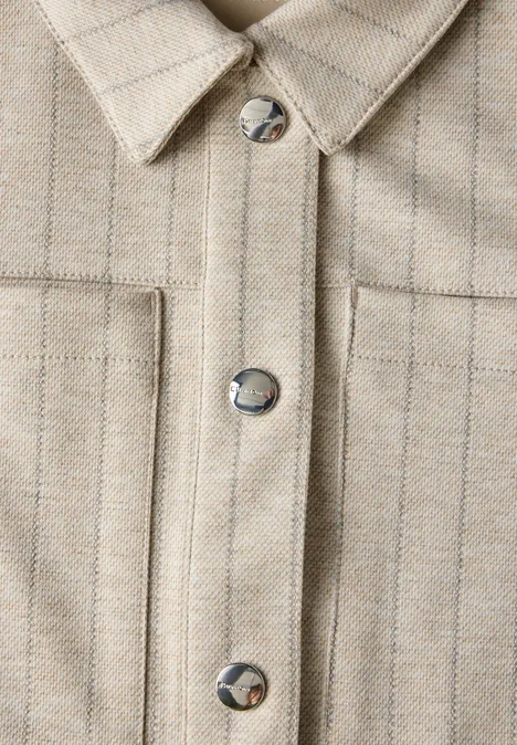 Gestreept jack sheer beige mel.