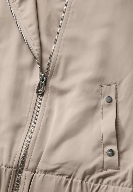 Satijnen blouson safari beige
