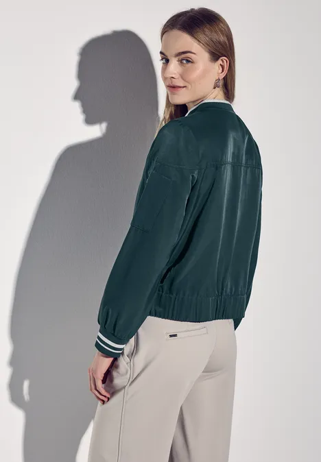 Satijnen blouson hunter green