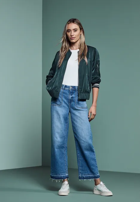 Satijnen blouson hunter green