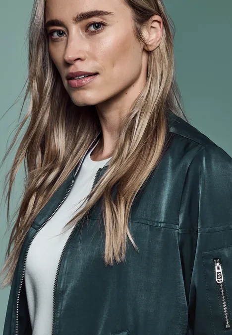 Satijnen blouson hunter green