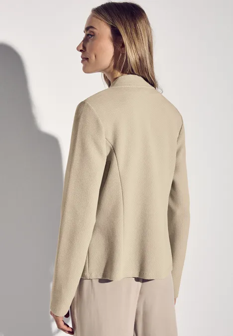 Blazer jacquard cotton beige