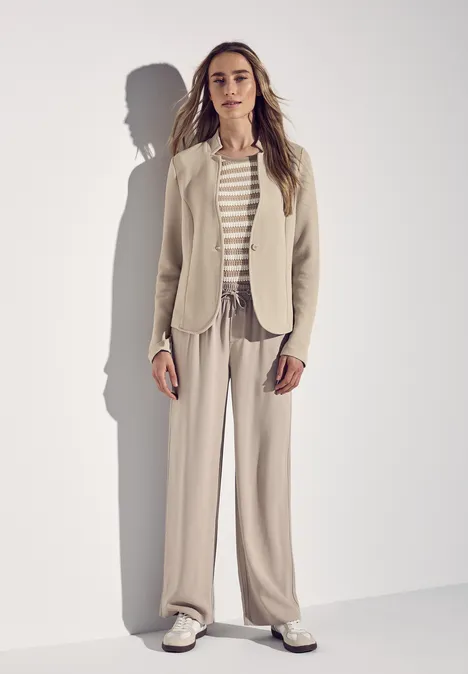 Blazer jacquard cotton beige