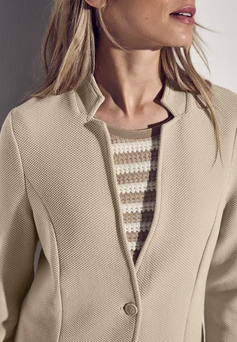 Blazer jacquard cotton beige