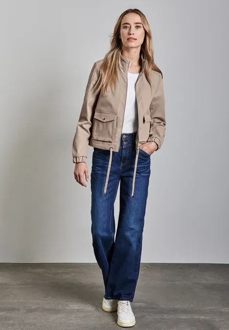 Jacke mit Stehkragen safari beige