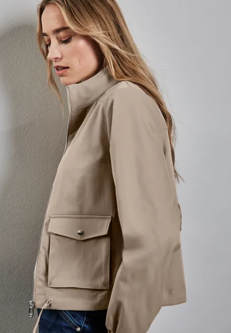 Jacke mit Stehkragen safari beige