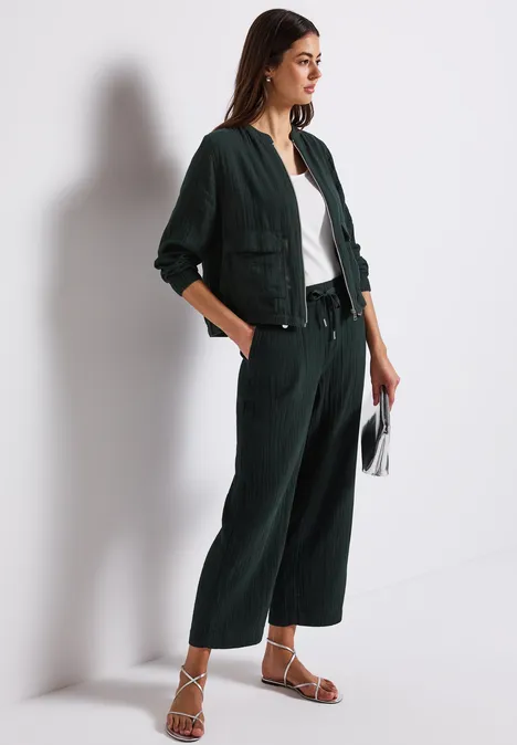 Musselin Blouson pine grove green