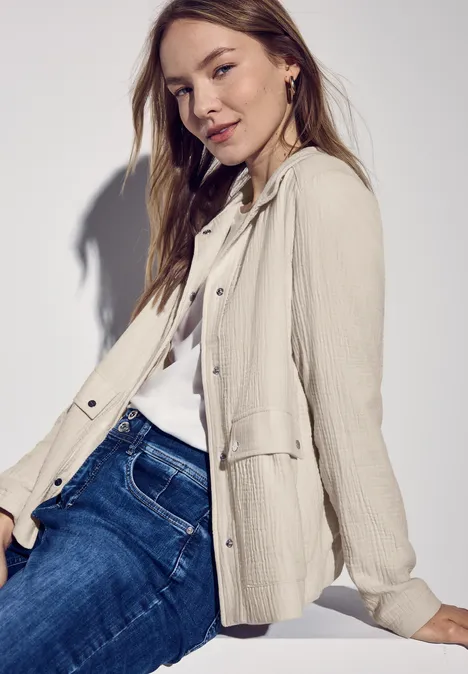 Musselin Jacke smooth sand beige