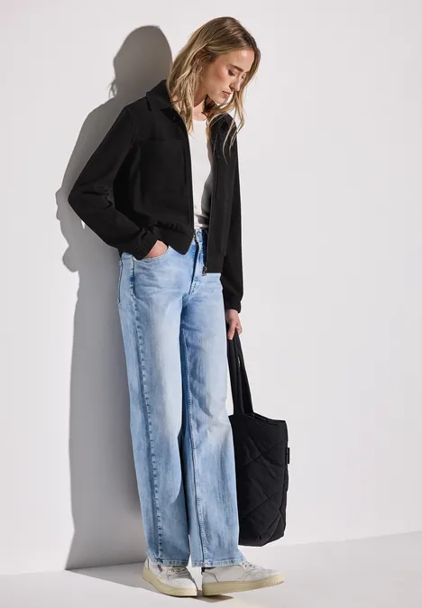 Jacke mit Rippstruktur Black