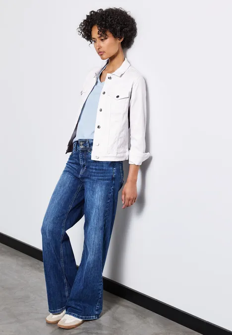 Denim Jacke White Washed