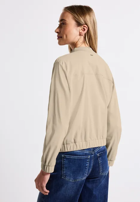 Blouson in effen kleur coastal beige